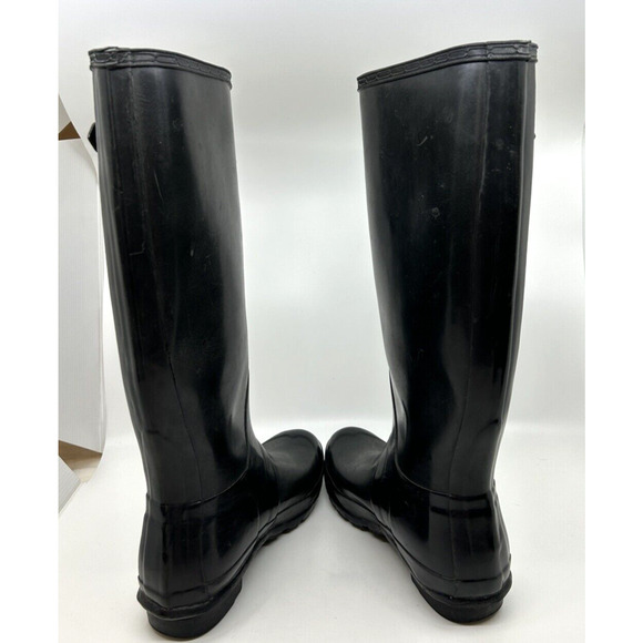 HUNTER Original Gloss Tall Rain Boots Women's Size 8M/9F Black Pull On - Picture 4 of 9